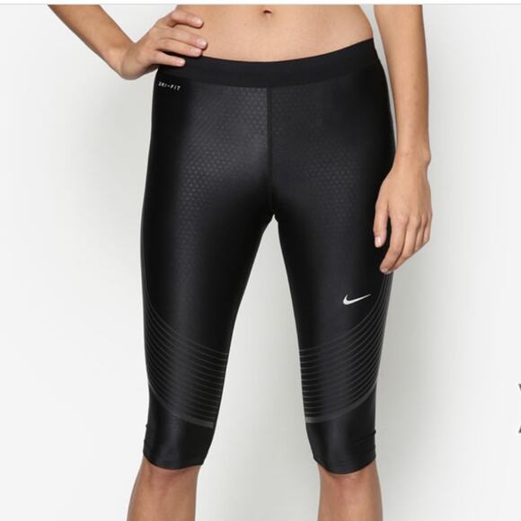 NWOT $115 Nike Power Speed Running Dry Fit Capri Size Medium - Picture 2 of 13